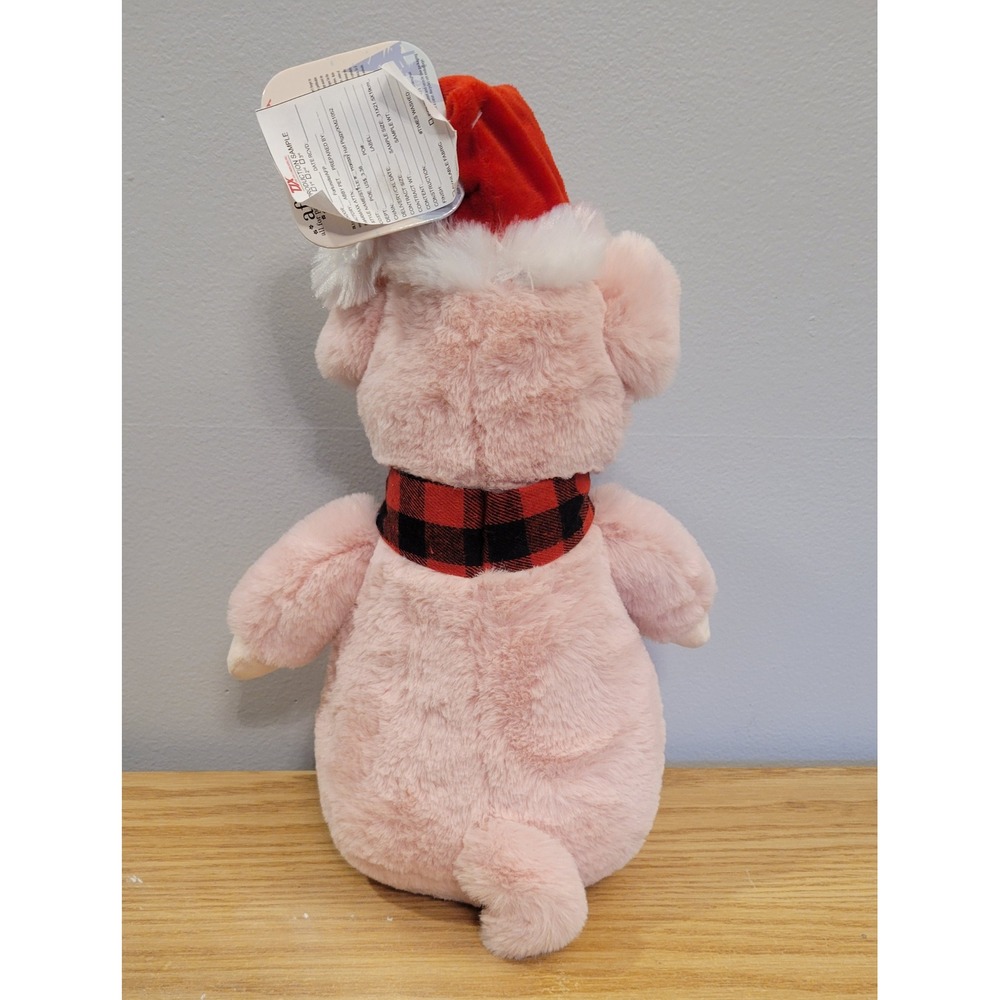 RARE TJX Sample All For Paws Holiday Hat Piggy Plush Oinks Sound Pink 13in - Picture 2 of 5